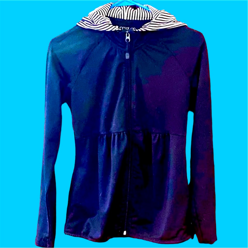 Inmotion Black Jacket With Striped Hood Size S